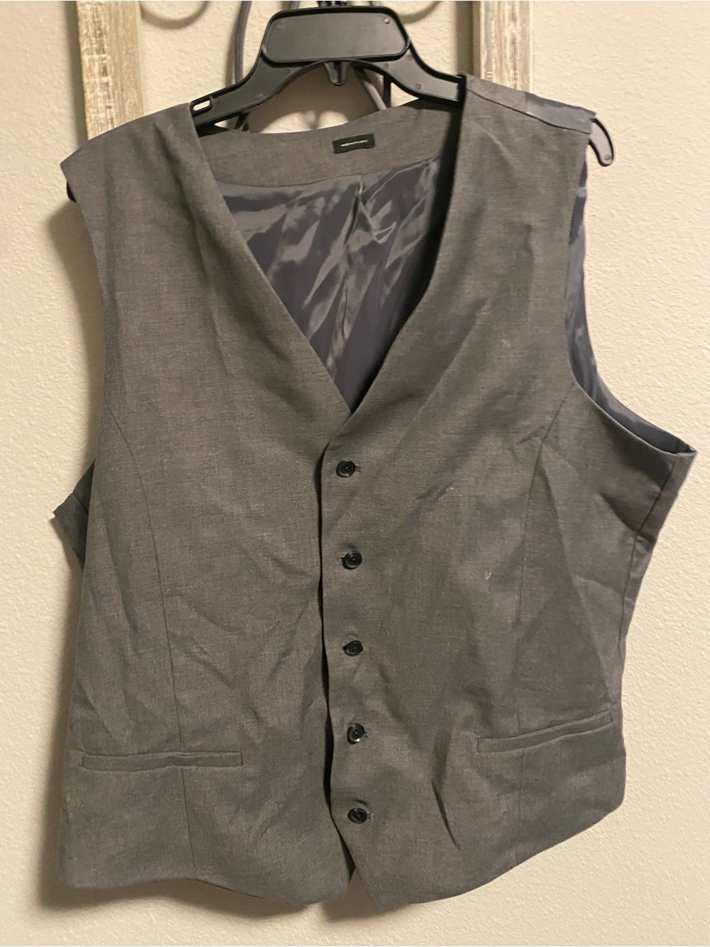 Men's Gray Dress Vest - Classic Button-Front Suit Vest XL
